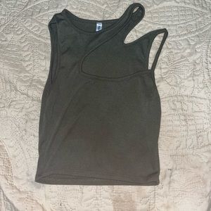 Army green crop top